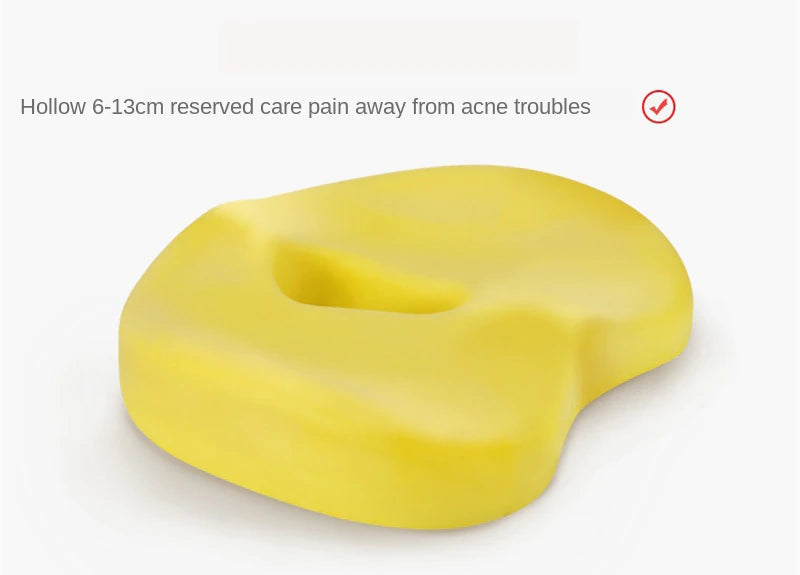 Clever Yellow Car Seat Cushion with Strap - Thick 3 inch Auto Wedge  for  Coccyx, Back, Hip & Leg Pain Drivers, Office Chairs, Wheelchairs Memory  Foam, Breathable Washable Cover 18 Front